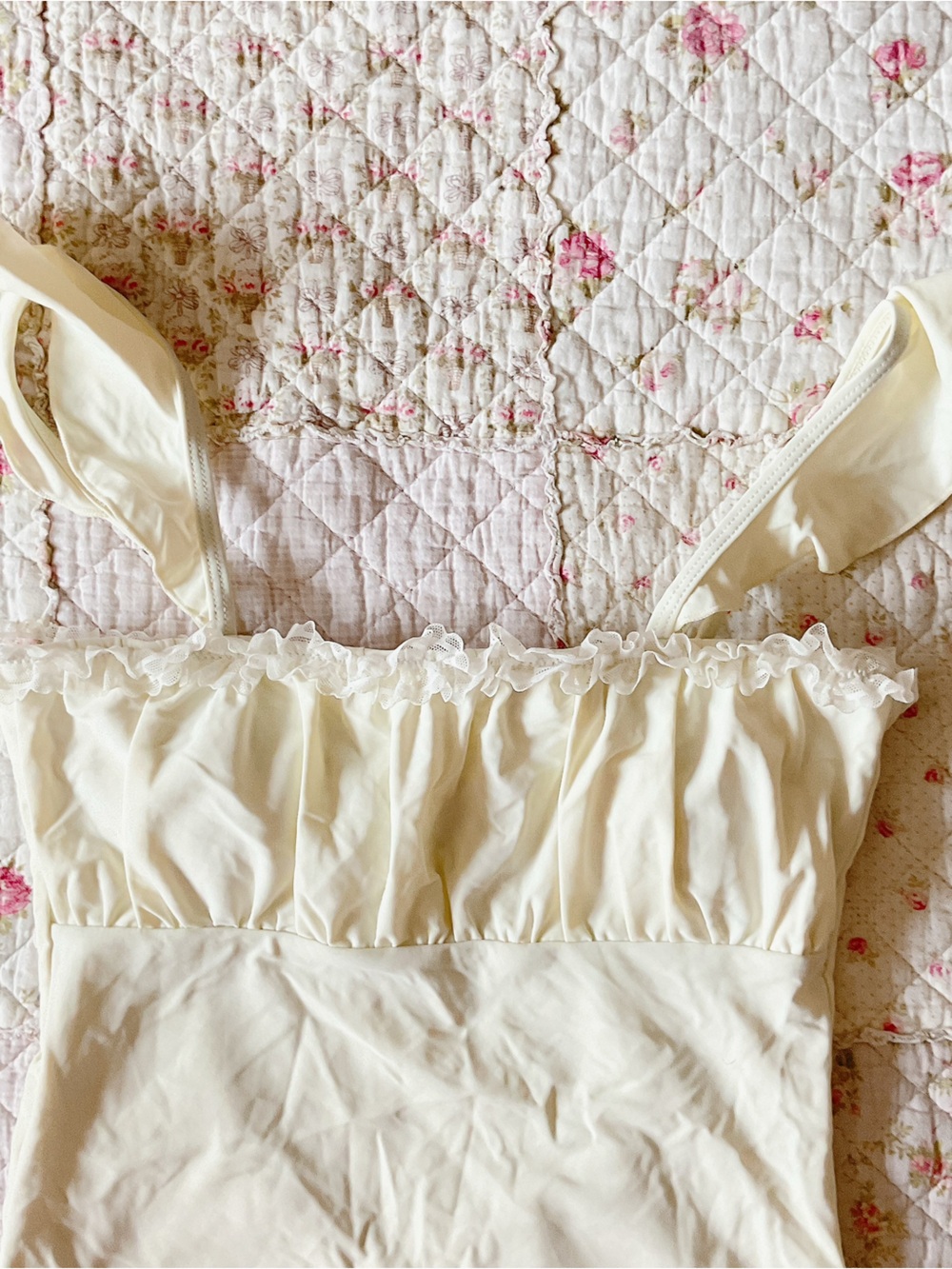 Yellow One-Piece Ruffle Swimsuit - Picture 3 of 4
